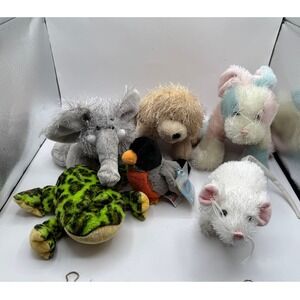 Ganz Webkinz Lil'Kinz Plush Lot of 6 Robin Code Mouse Frog Dog Elephant Bunny